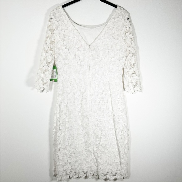 Lilly Pulitzer Shayna Classic White Papillon Butterfly Lace Shift Dress 8 - Picture 5 of 11